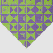 角三角形ジオメトリックグリーン紫パターン 薄葉紙 (詳細)