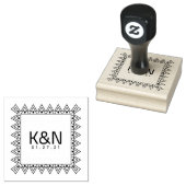 角三角形ミニハートイニシャルロゴ結婚ズ ラバースタンプ (押印)