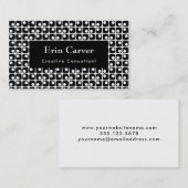 角丸正方形レトロ白黒パターン 名刺 (正面/裏面)