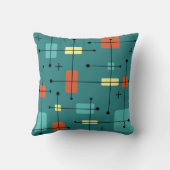 角丸長方形の正方形ティール(緑がかった色) クッション (裏面)