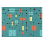 角丸長方形の正方形ティール(緑がかった色) テーブルクロス (正面(横))