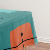角丸長方形の正方形ティール(緑がかった色) テーブルクロス (インサイチュ)