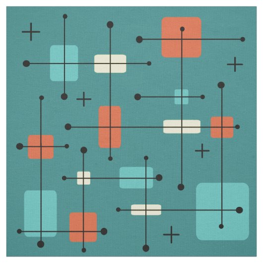 角丸長方形の正方形ティール（緑がかった色） ファブリック (見本)