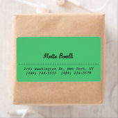 角丸 エメラルドグリーン 無地 ビジネスカード ラベル (インサイチュ)
