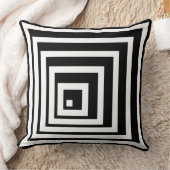 角付き黒と白のライトとシャドウパターン クッション (ブランケット)