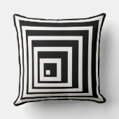 角付き黒と白のライトとシャドウパターン クッション (裏面)