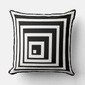 角付き黒と白のライトとシャドウパターン クッション (正面)