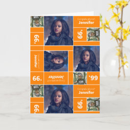 角写真卒業クラス年オレンジ カード