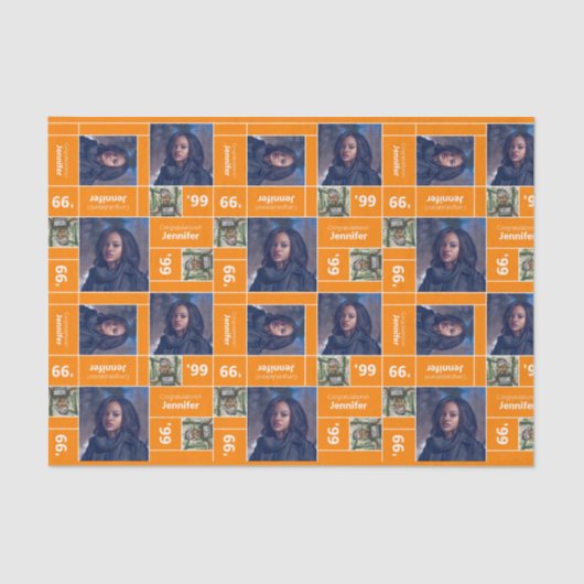 角写真卒業クラス年オレンジ 薄葉紙 (正面)