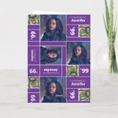 角写真卒業クラス年パープル カード (裏面)