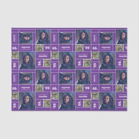 角写真卒業クラス年パープル 薄葉紙 (正面)