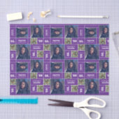 角写真卒業クラス年パープル 薄葉紙 (クラフト)