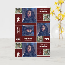 角写真卒業クラス年マルーンのカード カード