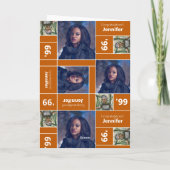 角写真卒業クラス年燃えたオレンジ カード (裏面)