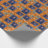 角写真卒業クラス年燃えたオレンジ ラッピングペーパー (角)