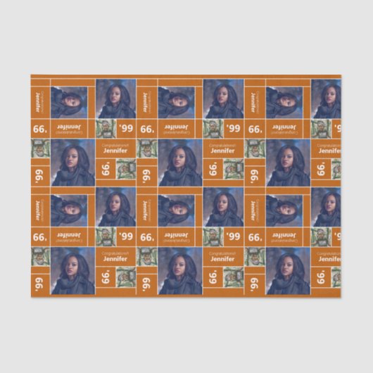 角写真卒業クラス年燃えたオレンジ 薄葉紙 (正面)