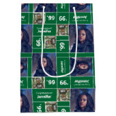 角写真卒業クラス年緑 ミディアムペーパーバッグ (裏面)