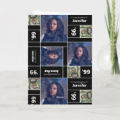 角写真卒業クラス年鑑ブラックカード カード (裏面)