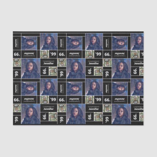 角写真卒業クラス年黒 薄葉紙 (正面)