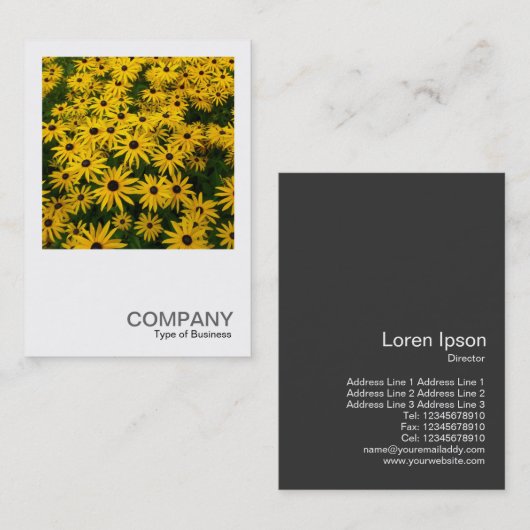 角写真0338 – 黒い目のサザンズ(Rudbeckia H) 名刺 (正面/裏面)