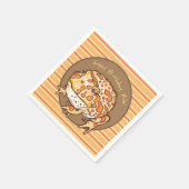 角化華美カエルのホップ誕生日パーソナライズされた スタンダードカクテルナプキン (角)