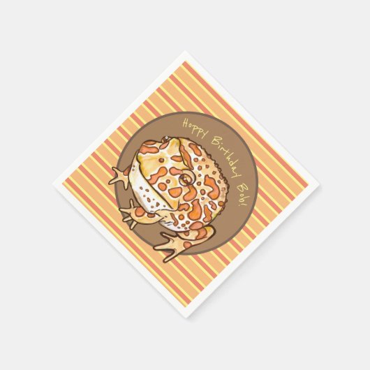 角化華美カエルのホップ誕生日パーソナライズされた スタンダードカクテルナプキン (角)