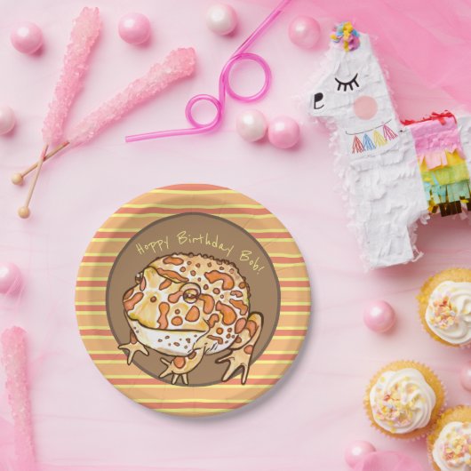 角化華美カエルのホップ誕生日パーソナライズされた ペーパープレート (パーティー)
