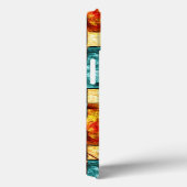 角型のプレートを彫り、色を付け、シアンオレンジ Case-Mate iPhoneケース (裏面 / 右)