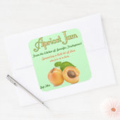 角型アプリコットジャム食品缶詰ラベル スクエアシール (封筒)