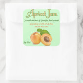 角型アプリコットジャム食品缶詰ラベル スクエアシール (バッグ)