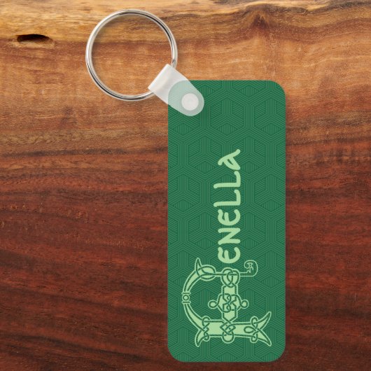 角型ケルト結び目模様装飾大文字F キーホルダー (正面)