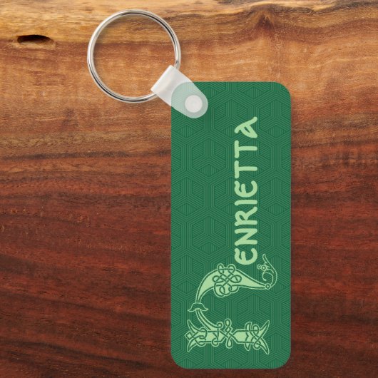 角型ケルト結び目模様装飾大文字H キーホルダー (正面)