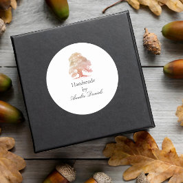 角型ステッカー手作りモノグラムオークツリー ラウンドシール