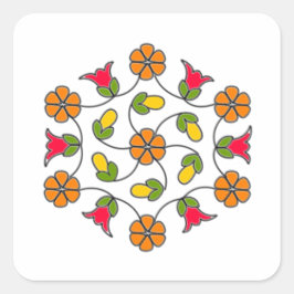 角型ステッカー – フラワーシリーズ#63 スクエアシール