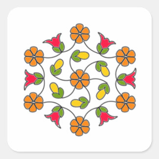 角型ステッカー – フラワーシリーズ#63 スクエアシール