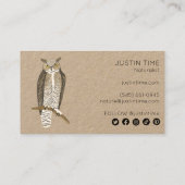 角型フクロウ博物学者ガイドバードウォッチャーハイクKRAFT 名刺 (裏面)