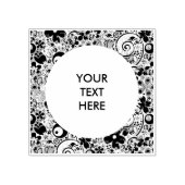 角型フラワーパワーI +あなたのアイディア ラバースタンプ (インプリント)