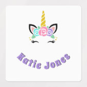 角型ユニコーン防水名ラベル ラベル (デザイン1)