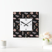 角型壁掛け時計　自然をテーマにした銅と黒 スクエア壁時計 (ホーム)