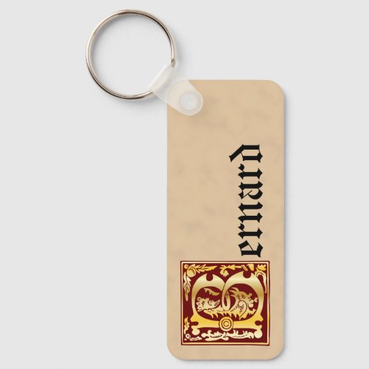 角型神話の生物装飾用大文字B キーホルダー (正面)