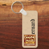 角型神話の生物装飾用大文字B キーホルダー (正面)