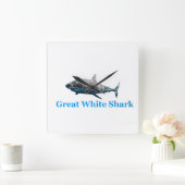 角壁時計用のサメの画像 スクエア壁時計 (ホーム)