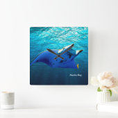 角壁時計用フィッシュイメージ スクエア壁時計 (ホーム)