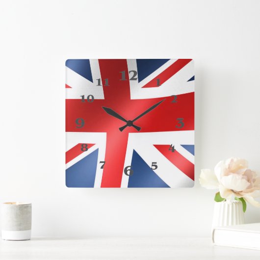 角壁時計用英語国旗 スクエア壁時計 (ホーム)