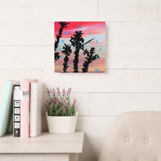 角壁時計：日の入 スクエア壁時計 (読書スペース)