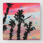 角壁時計：日の入 スクエア壁時計 (正面)