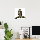 角威厳のある素晴らしフクロウ ポスター (ホームオフィス)