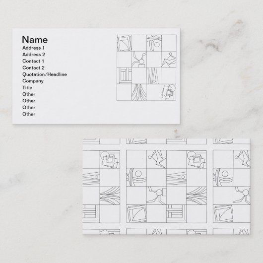 角度と円弧 – バウハウモダンスジオメトリパターン 名刺 (正面/裏面)