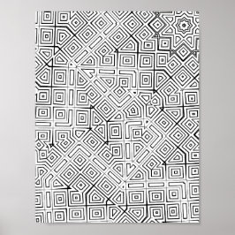 角度のある迷路グリッドのぬり絵ページのパターン設計 ポスター