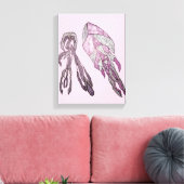 角度を付けたヴェイル 抽象的テクスチャアート キャンバスプリント (インサイチュ (リビング))